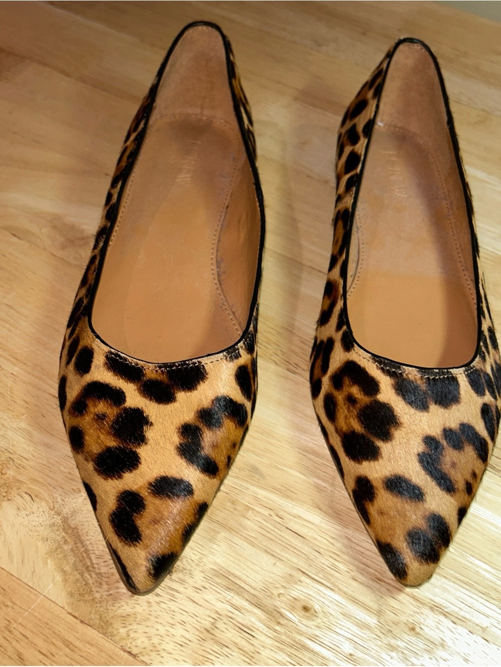 NWOB NEW J Crew Leopard Print Marina Dyed Calf Hair Ballet Pointed Toe Flats 8.5